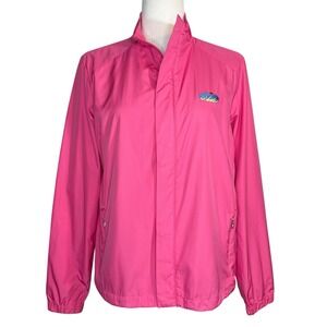 Ralph Lauren Golf Medium Pink Womens Full Zip Windbreaker Jacket Embroidered‎